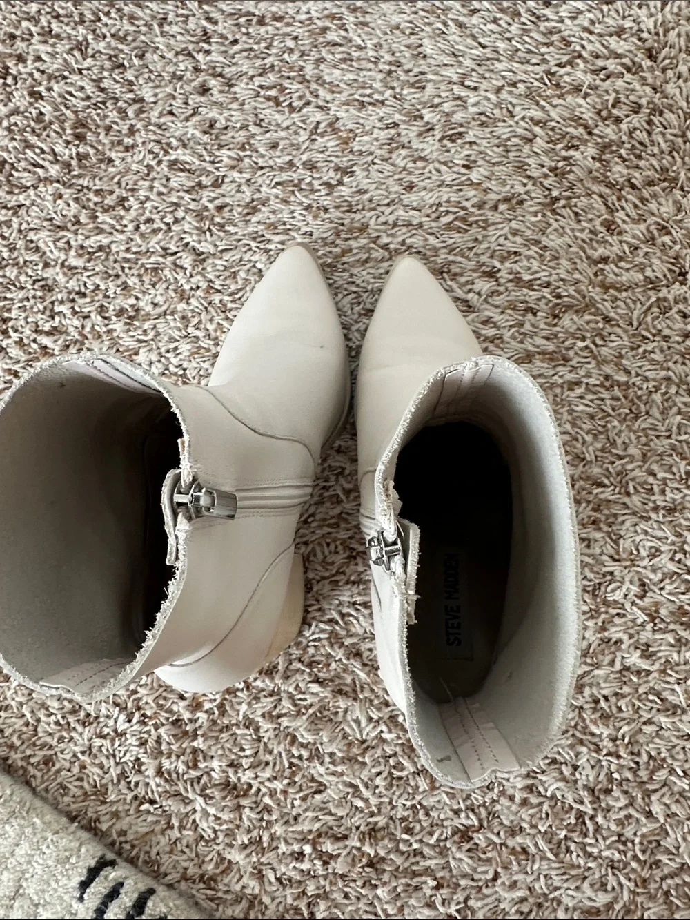 Steve Madden Calabria Bone Pointed Toe Block Heel Ankle Boots Sz 8